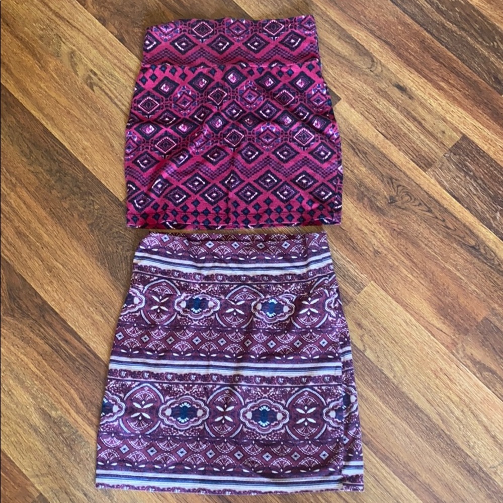 Patterned Mini Skirts (2!)